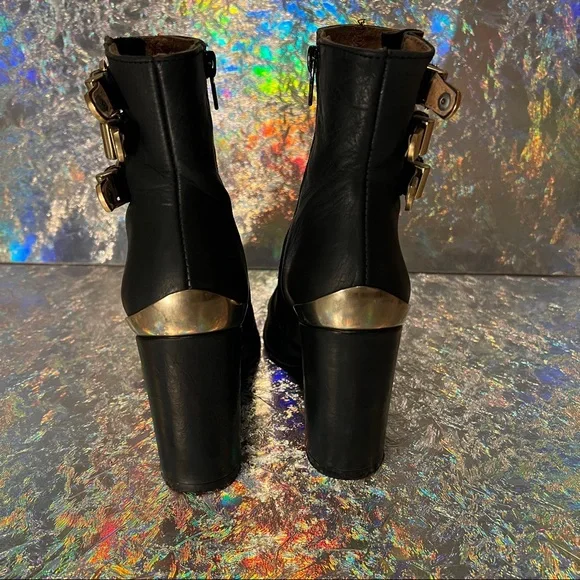 Jeffrey Campbell boots with Gold buckles. Size 7. Excellent condition! - Picture 8 of 14